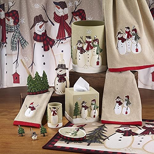 Avanti Linens - Soap Dish, Resin Countertop Accessories, Christmas Decorations (Snowmen Gathering Collection)