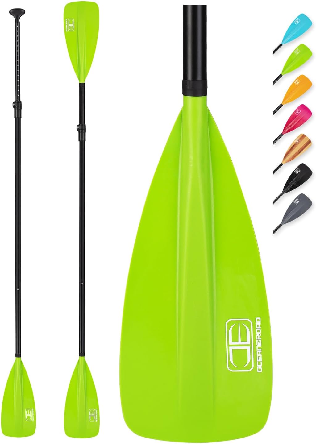 OCEANBROAD SUP Paddle - Adjustable Stand-Up Paddle for Paddleboard Kayak, Adjustable Aluminum Alloy Shaft with Reinforced Nylon Blades