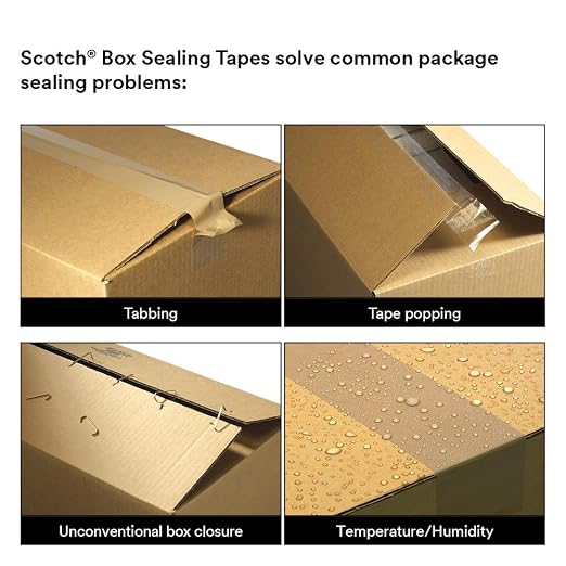 3M Scotch 355 Industrial-Grade Packing Tape, Tan, 48 mm x 50 m, 1 Pack