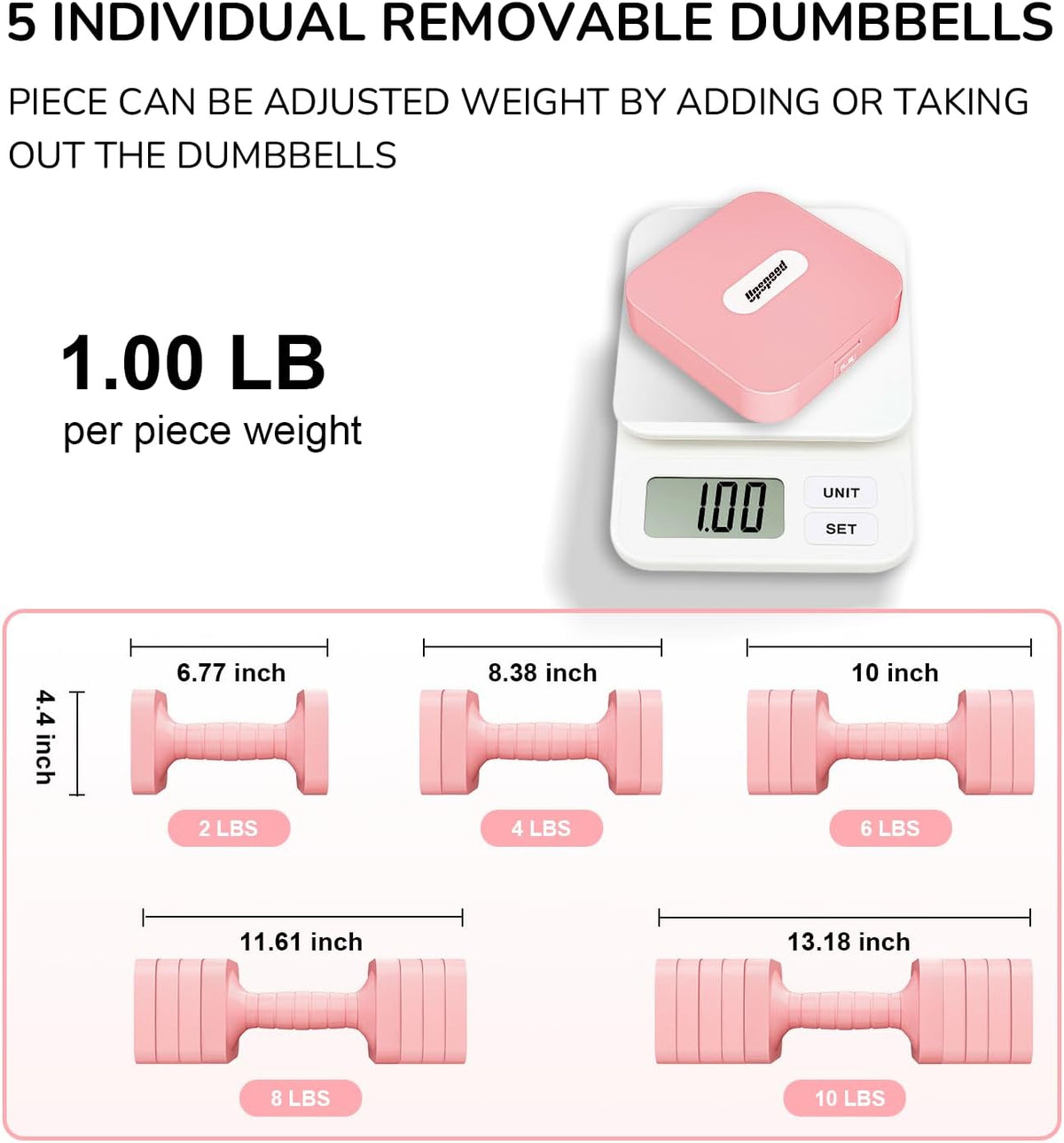 Adjustable Dumbbell Set for Women Men 16LB 20LB Hand Weights Dumbbells Sets Woman Exercise Fitness dumbbell Adjust dumbbells set of 2 for Home Gym Workout Strength Training Equipments