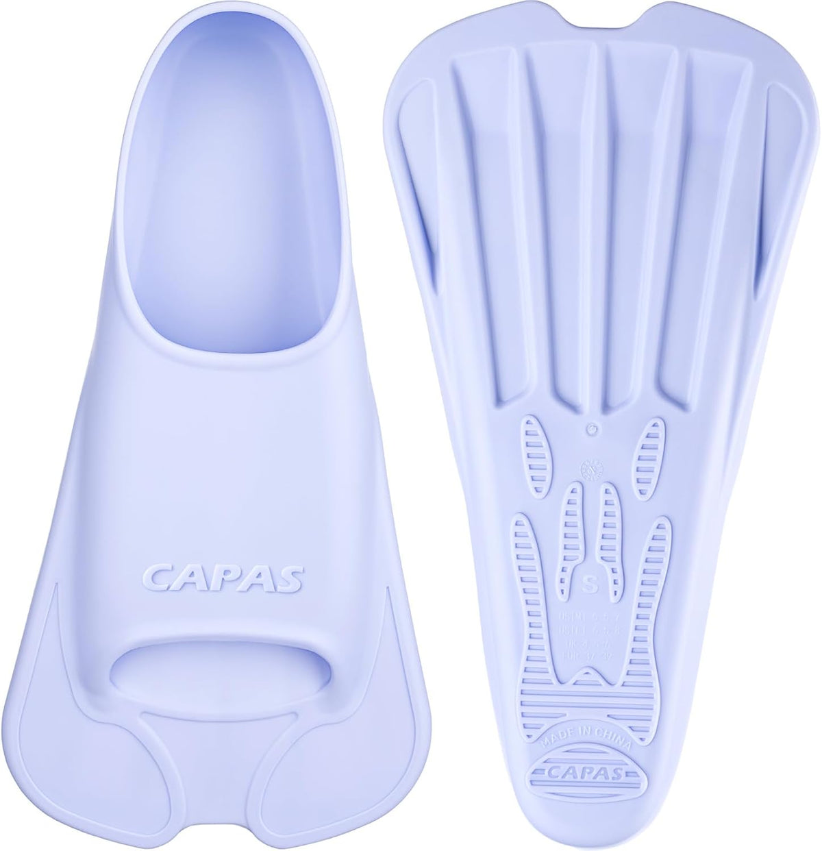 CAPAS Swim Training Fins Comfortable Silicone Lap Swimming Short Blade Floating Flippers with Mesh Bag for Adult Men Women Build Leg Strength