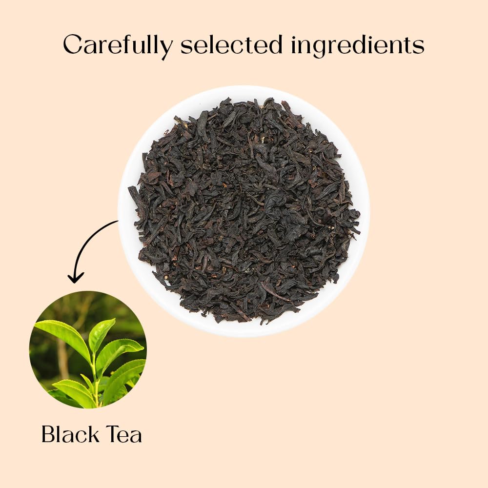 Blendart English Breakfast Black Tea Bags 50 Count Premium Whole Loose Leaf Caffeinated, Smooth, Flavour Robust Black Pyramid Tea Bags Long leaf Tea bags| Strong Robust British Tea