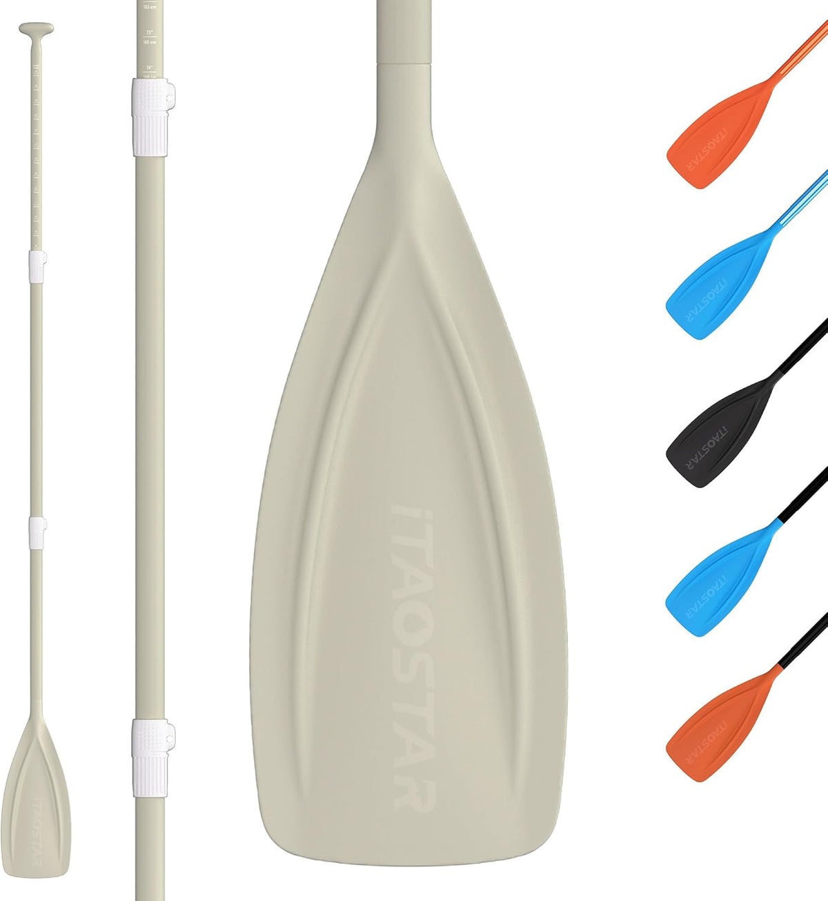 Paddle Board Paddle Detachable, Stand Up Paddle for Adults with Double Locks, Kayak Paddle Adjustable with Glass Fiber Blade, Floating Paddle Board Oar with Lightweight