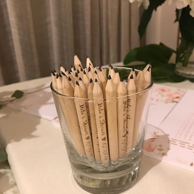 Personalized Name Pencils,Bridal Shower Pencils for Games, mini Pencils with Eraser, Personalized Golf Pencils, Half Pencils with Eraser, Wedding Favors for Guests Bulk (20 PCS)