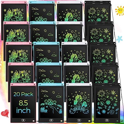 Zhehao 20 Pack 8.5 Inch LCD Writing Tablet Drawing Board,Pastel,Cute