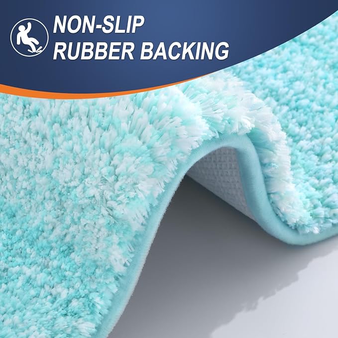 OLANLY Bathroom Runner Rugs Mat 70x24, Extra Soft Absorbent Microfiber Bath Rugs, Rubber Backing, Quick Dry, Washable Long Bath Mats for Bathroom Floor, Tub and Shower, Home Decor Accessories, Teal