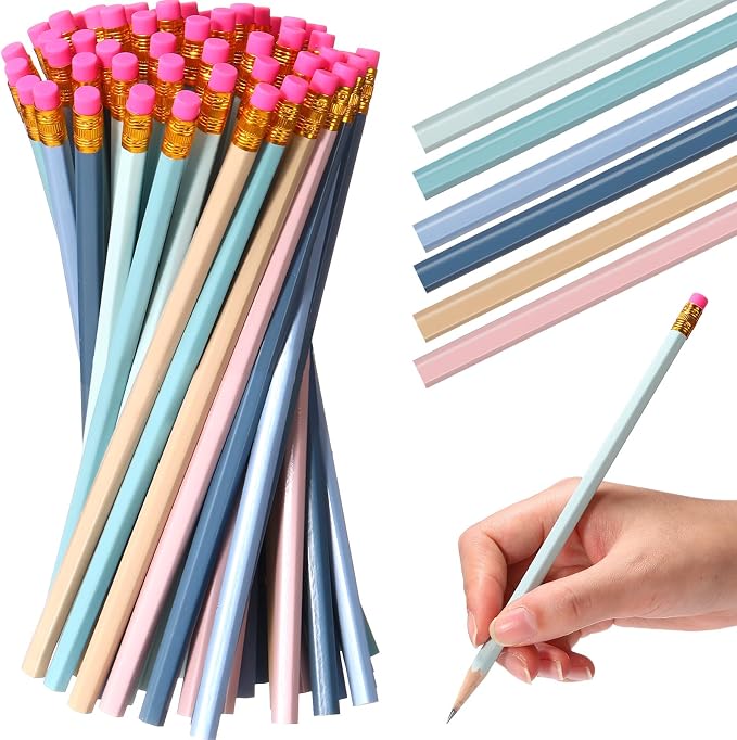 TecUnite 120 Pcs #2 HB Pencils with Eraser,Morandi Colors