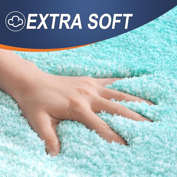 OLANLY Large Bathroom Rugs Mat 50x30, Extra Soft Absorbent Microfiber Bath Rugs, Rubber Backing, Quick Dry, Machine Washable Bath Mats for Bathroom Floor, Tub and Shower, Home Decor Accessories, Teal
