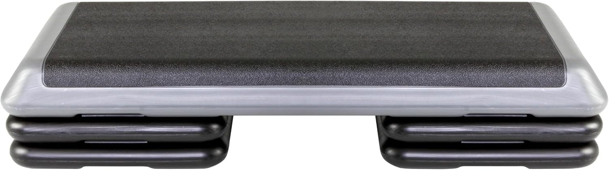 The Original STEP Exercise Step Platform, Health Club Size Stepper for Exercise at Home with 4 Stackable Risers for Height Adjustments
