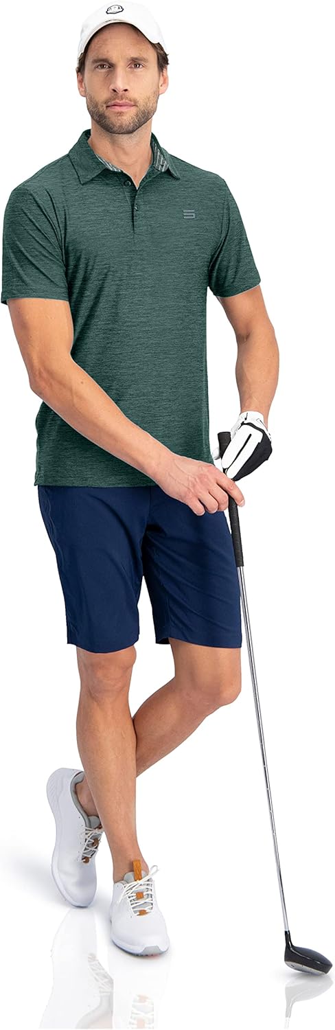 Three Sixty Six Golf Shirts for Men - Dry Fit Short-Sleeve Polo, Athletic Casual Collared T-Shirt