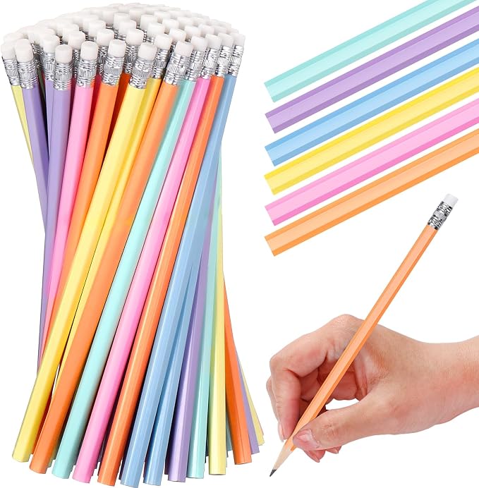TecUnite 120 Pcs #2 HB Pencils with Eraser,Pastel