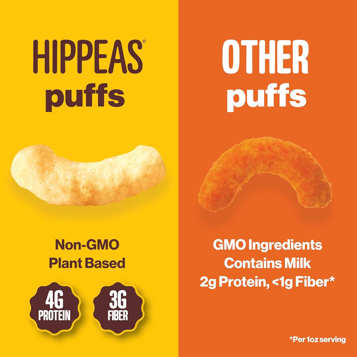 Hippeas Chickpea Puffs, Bohemian BBQ, 4 Ounce (Pack of 6), 4g Protein, 3g Fiber, Vegan, Gluten-Free, Crunchy, Plant Protein Snacks