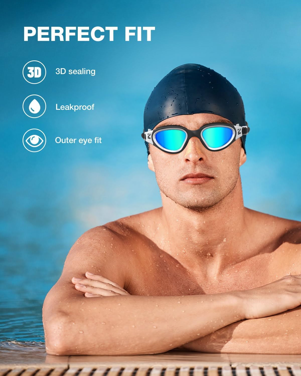 ZIONOR Swim Goggles, G1 SE Swimming Goggles Anti-fog for Adult Men Women