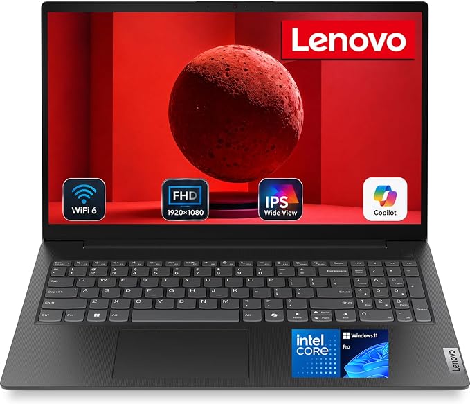 Lenovo V15 Ultra Slim College Student Laptop | 15.6" Anti-Glare FHD Display | Powerful Intel Quad-Core Processor | 8GB DDR5 RAM | 512GB SSD | Wi-Fi 6, Ethernet, HDMI, All-Day Battery | Windows 11 Pro