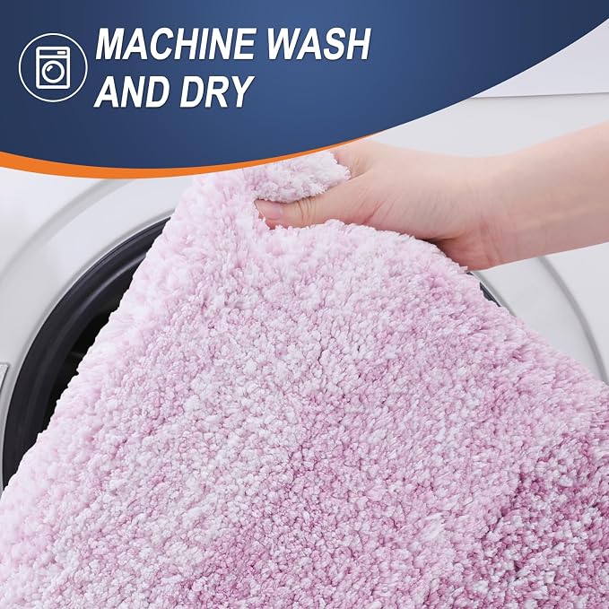 OLANLY Large Bathroom Rugs Mat 40x24, Extra Soft Absorbent Microfiber Bath Rugs, Rubber Backing, Quick Dry, Washable Bath Mat for Bathroom Floor, Tub and Shower, Home Decor Accessories, Pinkish-Purple