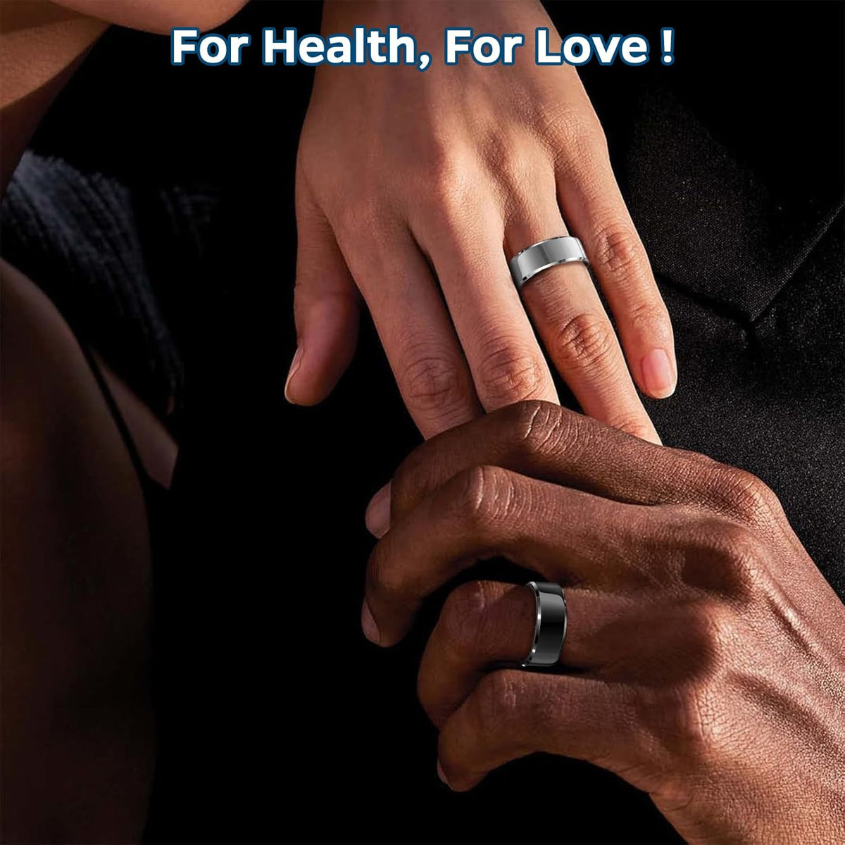 Smart Ring Health Tracker, Sleep Tracker Ring with Heart Rate, Waterproof Fitness Ring for Activity Monitoring/Steps/Distance/Calories, Air Gestures, Up to 7-Day Battery, for iOS Android (Silver,#11)