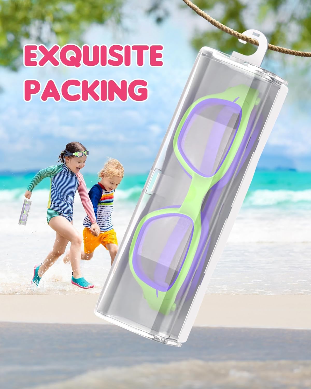 Kids Swim Goggles,Swimming Goggles for Kids 6-14, Anti-Fog UV Protection Pool Glasses for Boys Girls