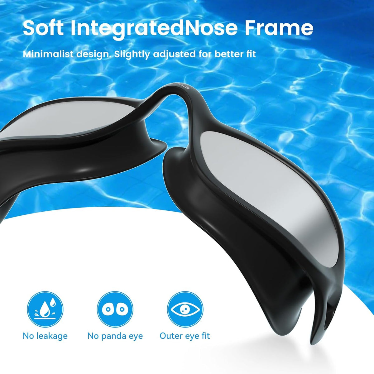 COPOZZ Swim Goggles Adult Women, Swimming Goggles for Women & Men, Anti-Fog No Leaking UV Protection for Adult