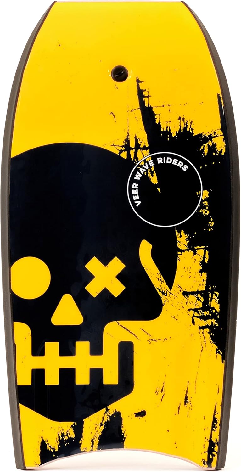Veer Body Board - High Performance Adult or Child Sized Boogie Board - Bodyboard for Adults, Kids, Boys and Girls - Includes Premium Neoprene Tether with Two-Way Rotation