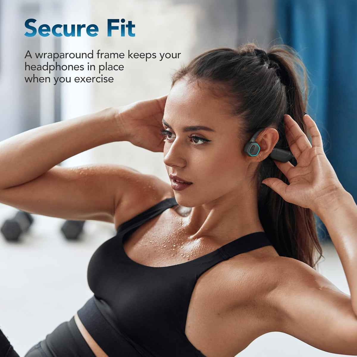 AGPTEK X15 Waterproof MP3 Player with Bluetooth 5.3 for Swimming, 32GB Non-in-Ear Bone Conduction Headphones for Running, Cycling, Sports