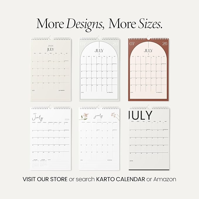 Karto Wall Calendar 2026-2027 8.5x11 in - Modern Black