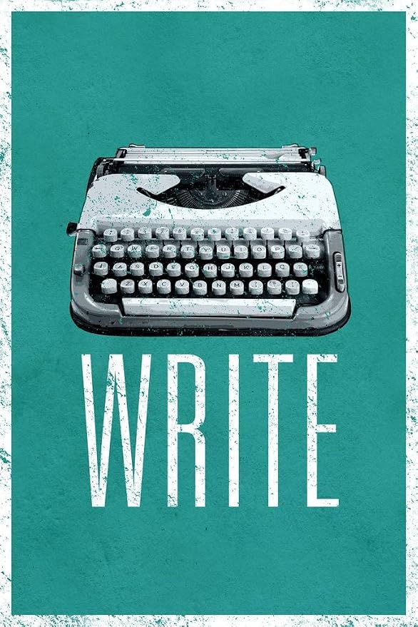 Typewriter Poster Write Retro Vintage Green Creative Writing Writer Classroom College Cool Wall Art Print Poster 24x36