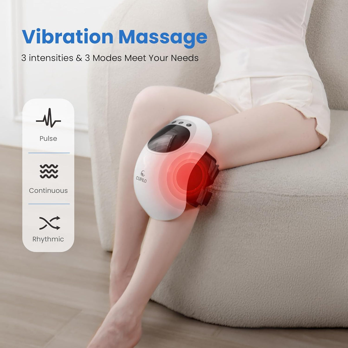 Knee Massager with Heat - Heating and Vibrating Pain Relief Knee Massager for Arthritis,Ideal Gifts for Women,Men