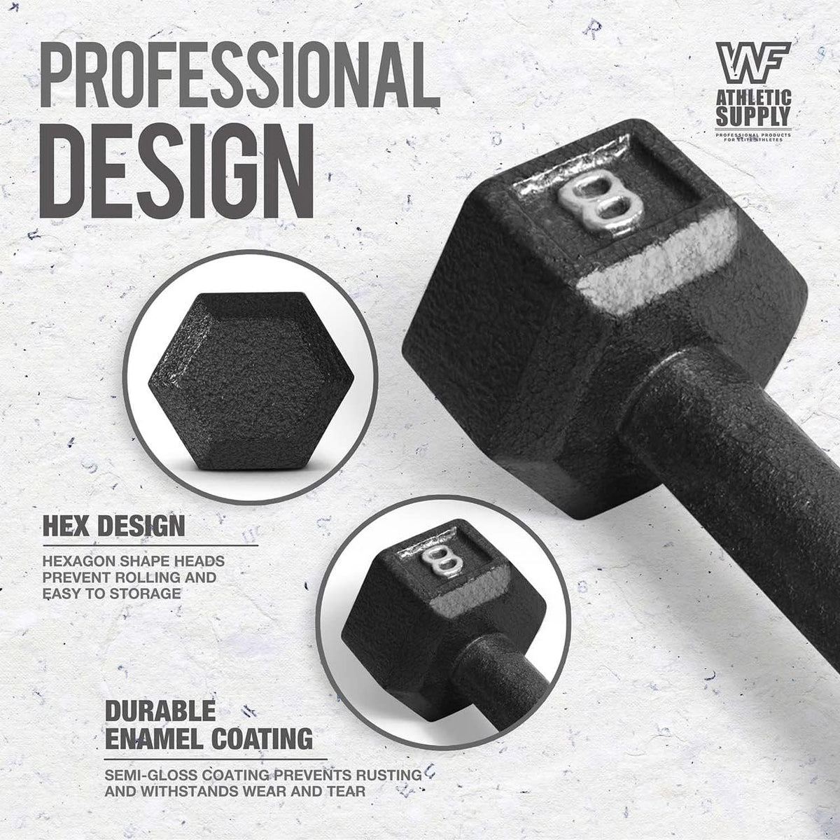 WF Athletic Supply 200Lb Dumbbell Set, 10-30Lb Dumbbell Set with A Frame Storage Rack for Muscle Toning, Strength Building & Weight Loss - Multiple Choices Available