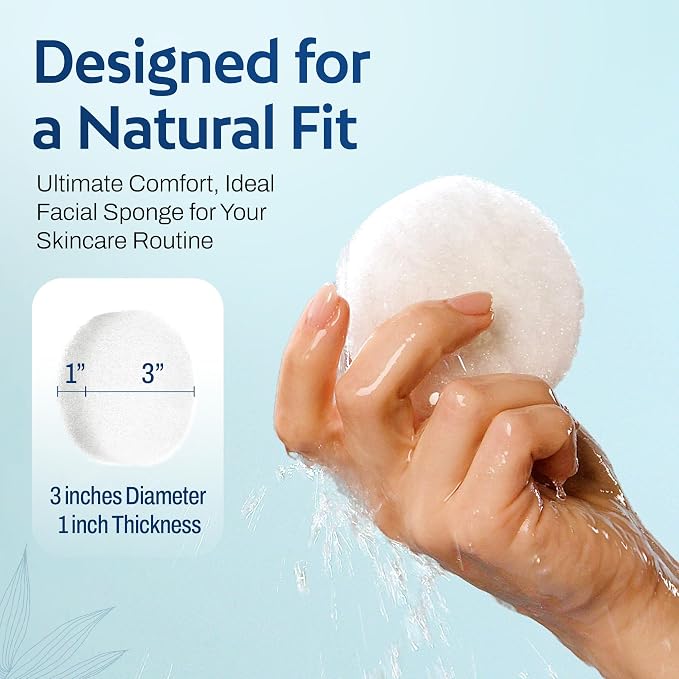 HartFelt Round Face Scrubber for Women | Reusable Facial Sponges for Daily Cleansing | Facial Exfoliating Pads for Removing Dead Skin, Dirt & Makeup | Use with Favorite Cream | Made in USA - 1 Count