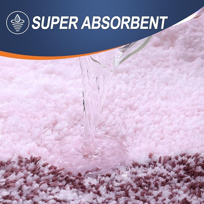 OLANLY Bathroom Rugs Mat 30x20, Extra Soft Absorbent Microfiber Bath Rugs, Rubber Backing, Quick Dry, Machine Washable Bath Mats for Bathroom Floor, Tub and Shower, Home Decor Accessories, Mauve