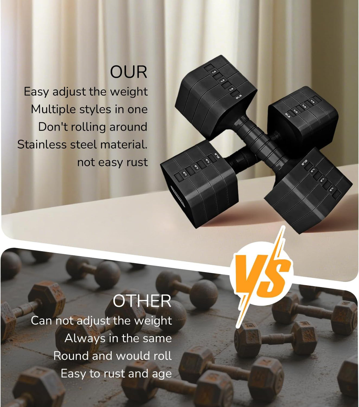 Adjustable Dumbbell Set for Women Men 16LB 20LB Hand Weights Dumbbells Sets Woman Exercise Fitness dumbbell Adjust dumbbells set of 2 for Home Gym Workout Strength Training Equipments