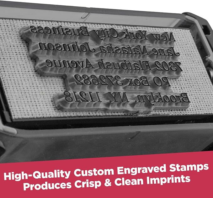 Trodat 4915 Return Address Stamp - Custom Text Stamp - Choose from 15 Ink Colors & Many Fonts