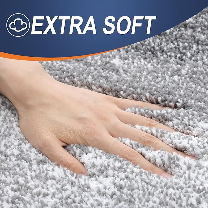OLANLY Bathroom Rugs Mat 30x18, Extra Soft Absorbent Microfiber Bath Rugs, Rubber Backing, Quick Dry, Machine Washable Bath Mats for Bathroom Floor, Tub and Shower, Home Decor Accessories, Grey