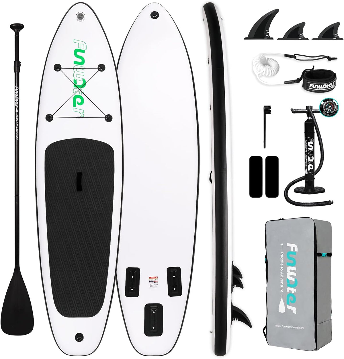 FunWater Inflatable Ultra-Light Stand Up Paddle Board for All Skill Levels with Premium SUP Paddleboard Accessories,Non-Slip Comfort Deck for Youth & Adults