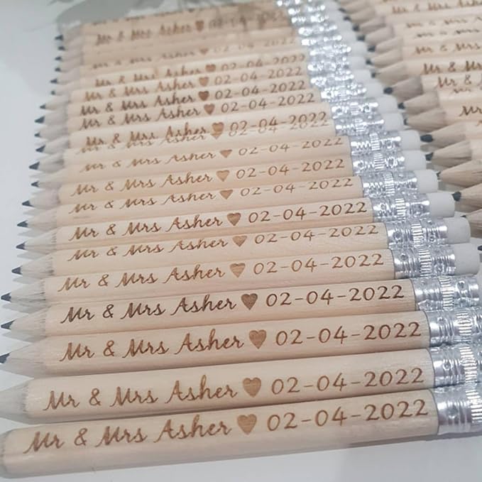 Personalized Name Pencils,Bridal Shower Pencils for Games, mini Pencils with Eraser, Personalized Golf Pencils, Half Pencils with Eraser, Wedding Favors for Guests Bulk (20 PCS)