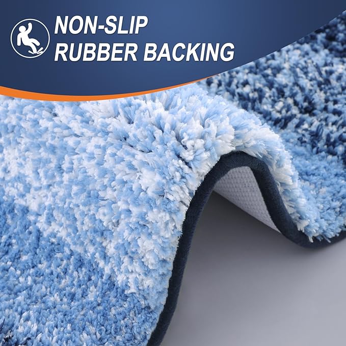 OLANLY Large Bathroom Rugs Mat 40x24, Extra Soft Absorbent Microfiber Bath Rugs, Rubber Backing, Quick Dry, Machine Washable Bath Mats for Bathroom Floor, Tub and Shower, Home Decor Accessories, Navy