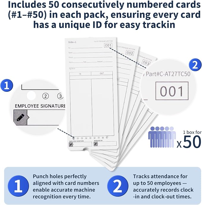 300 AT-2700 Time Cards Compatible with Allied Time USA AT-2700 Time Clock