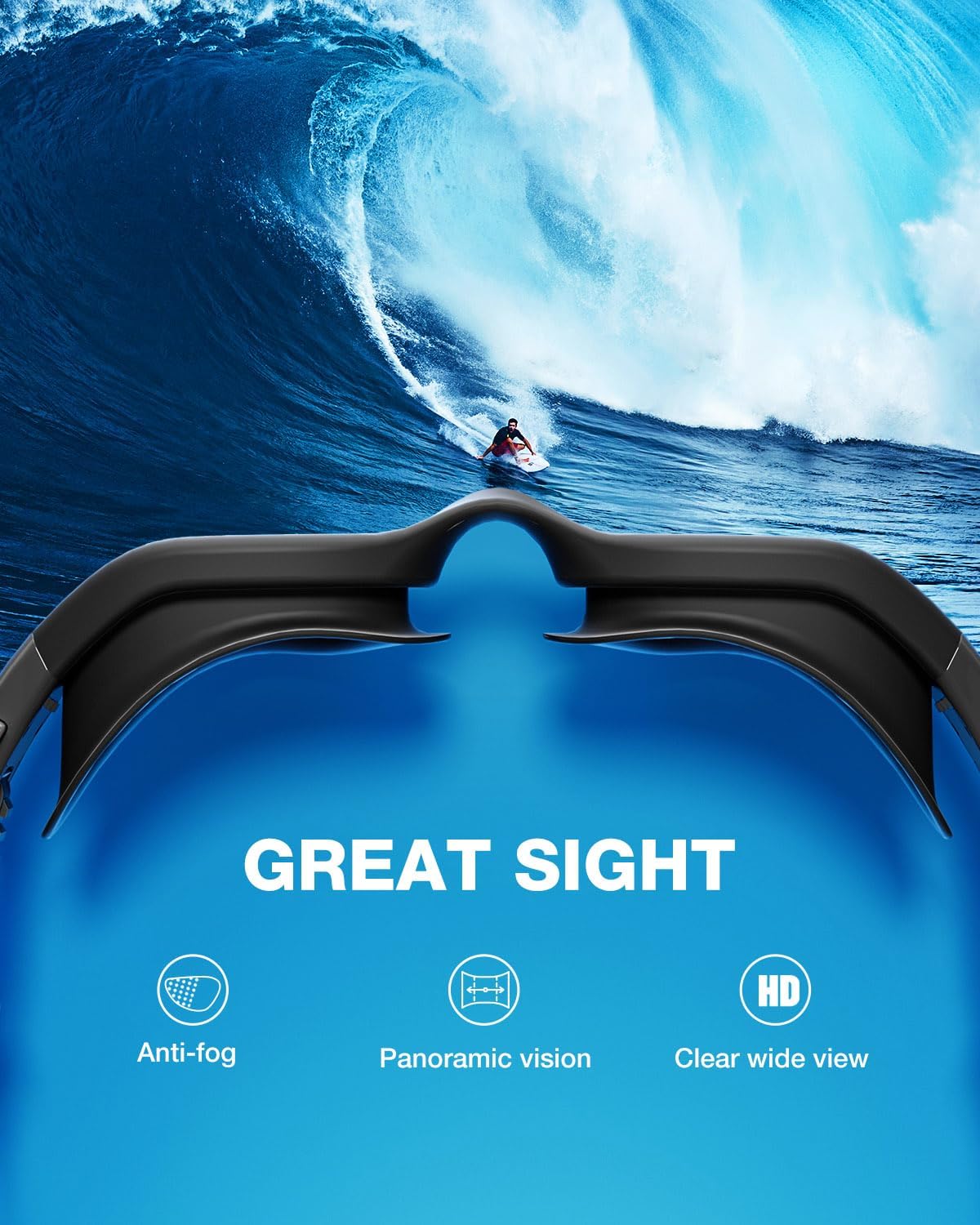 ZIONOR Swim Goggles, G1 SE Swimming Goggles Anti-fog for Adult Men Women