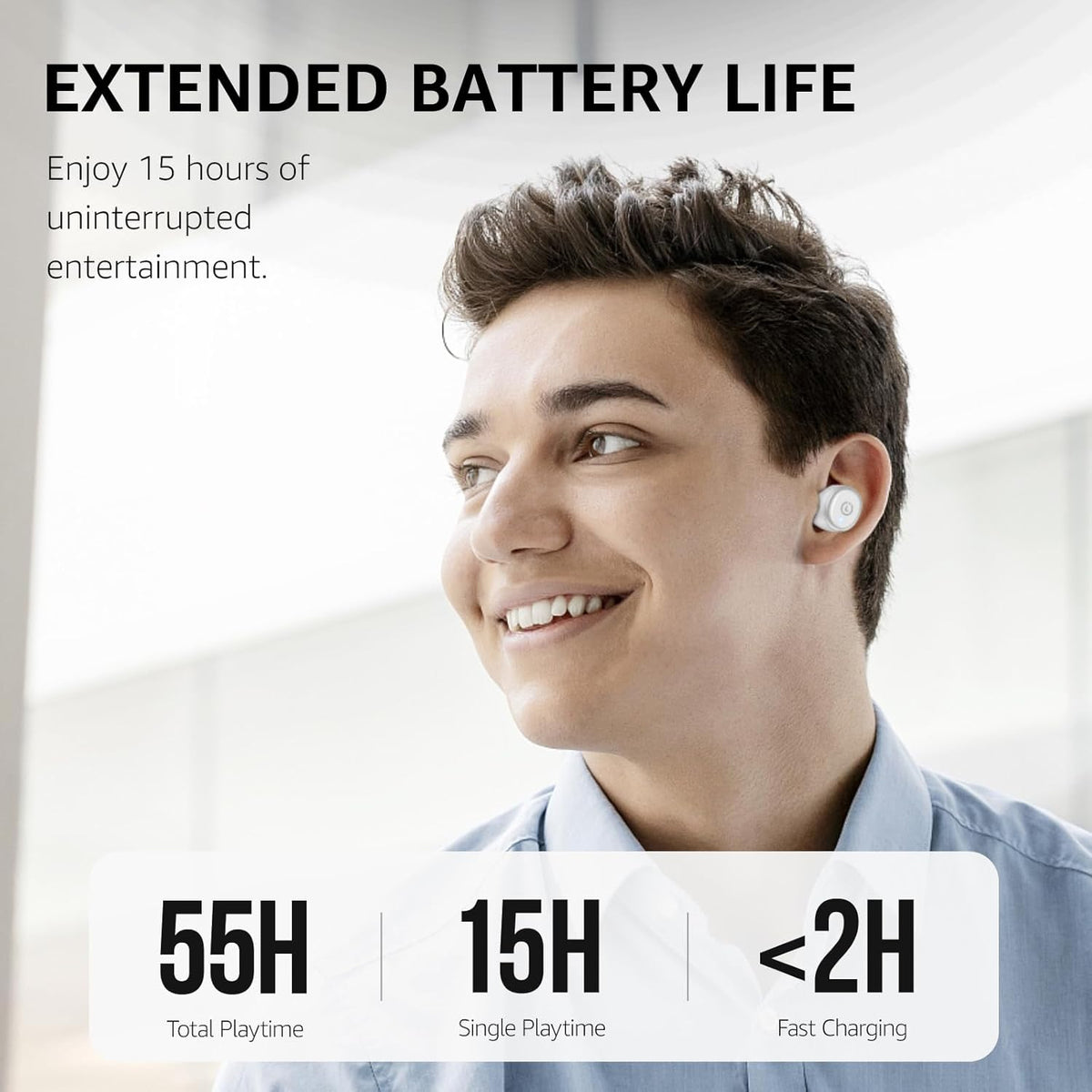 TOZO T10 Wireless Earbuds Bluetooth 5.3 Headphones, App Customize EQ, Ergonomic Design, 55H Playtime, Wireless Charging Case, IPX8 Waterproof Sound in-Ear Headset, 2025 New Version