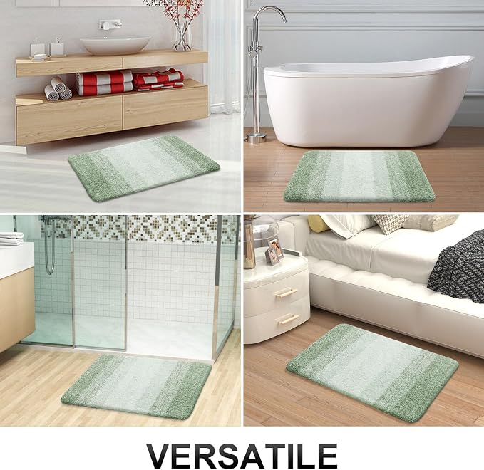 OLANLY Large Bathroom Rugs Mat 44x32, Extra Soft Absorbent Microfiber Bath Rugs, Rubber Backing, Quick Dry, Washable Bath Mats for Bathroom Floor, Tub and Shower, Home Decor Accessories, Sage Green