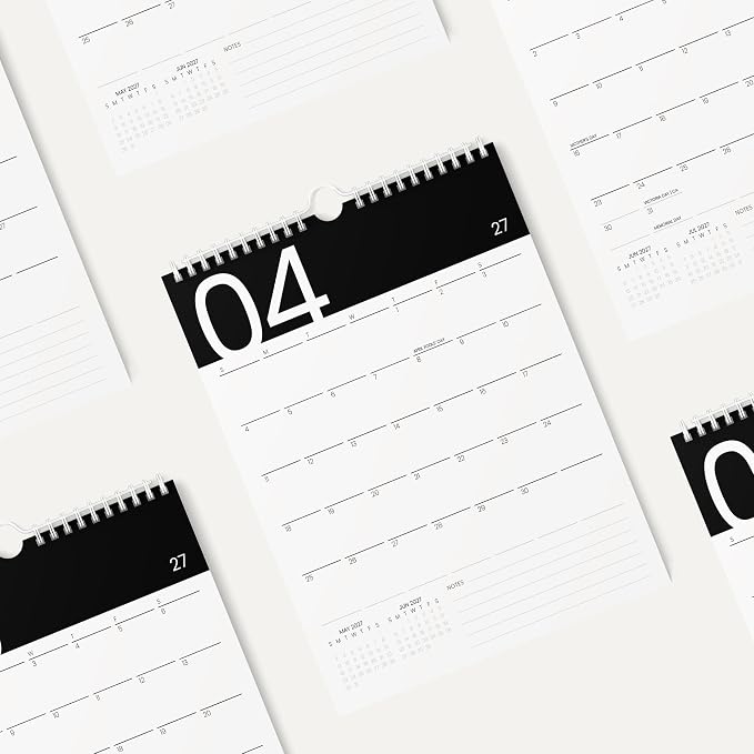 Karto Wall Calendar 2026-2027 8.5x11 in - Modern Black