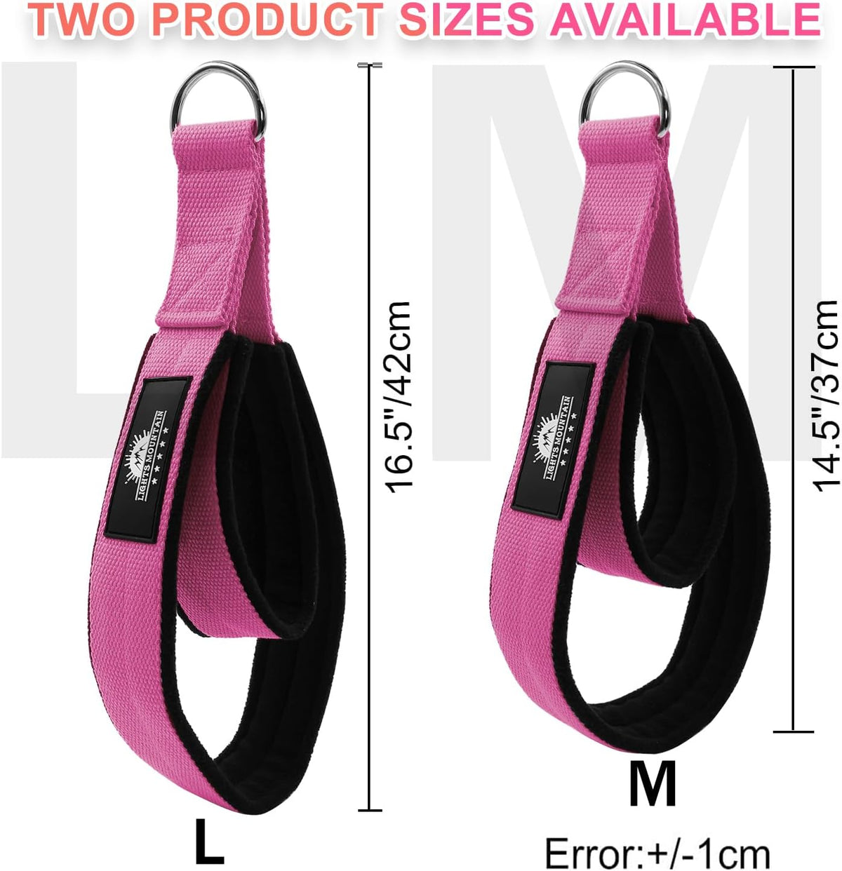 1 Pair Pilates Double Loop Straps for Reformer Fitness D-Ring Straps Handle, Yoga Exercise Accessories for Home Gym Workout