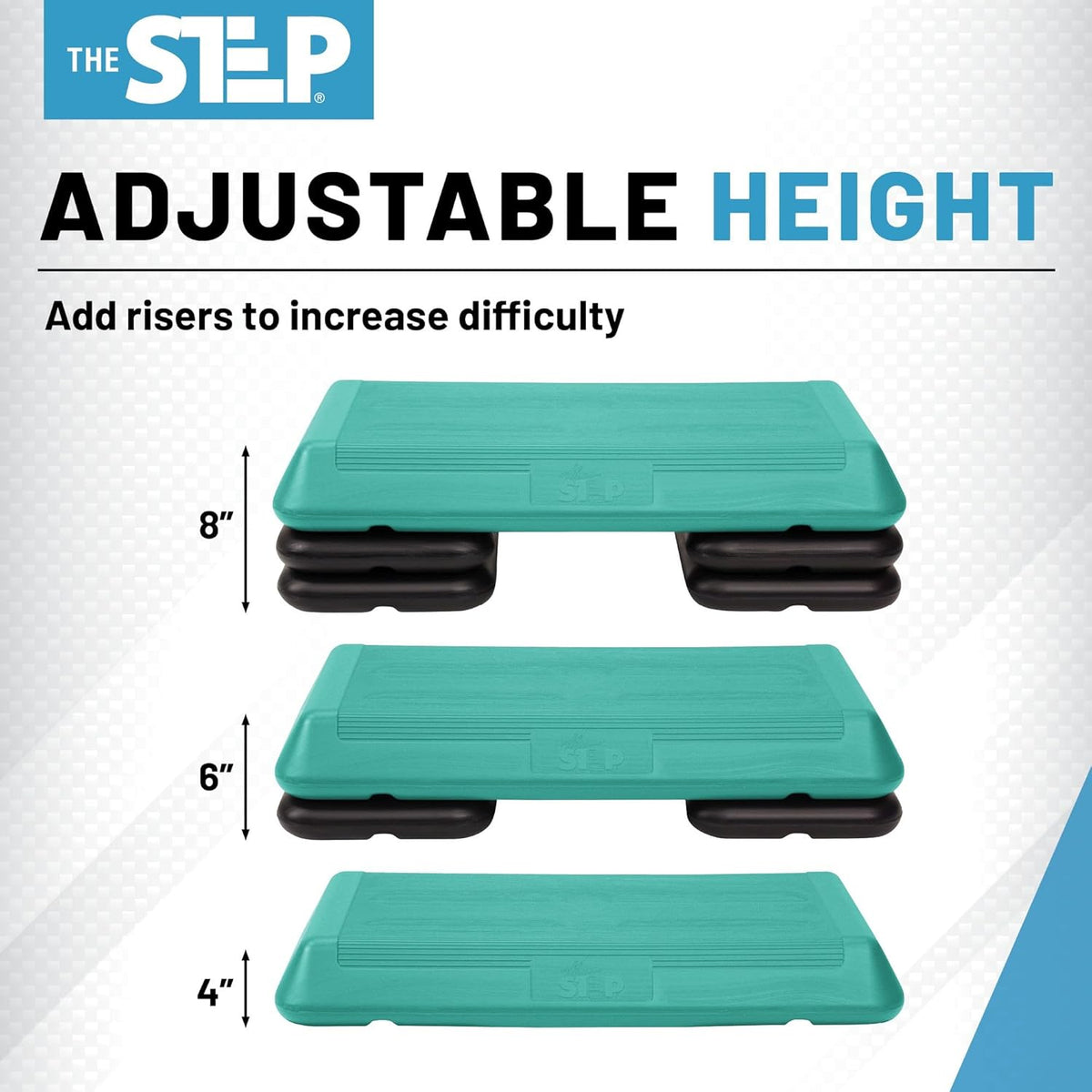 Freestyle STEP Exercise Step Platform, Circuit Size Stepper for Exercise at Home with 2 Risers