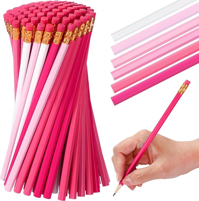 TecUnite 120 Pcs #2 HB Pencils with Eraser,Pink Series