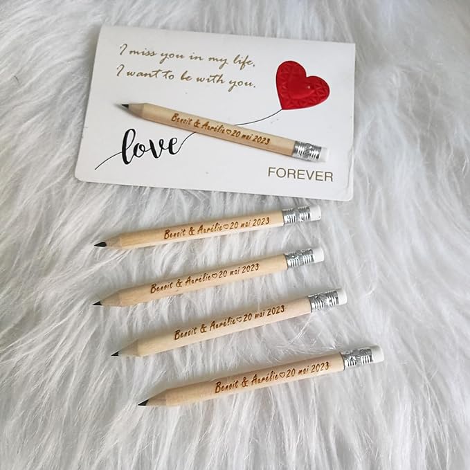 Personalized Name Pencils,Bridal Shower Pencils for Games, mini Pencils with Eraser, Personalized Golf Pencils, Half Pencils with Eraser, Wedding Favors for Guests Bulk (20 PCS)