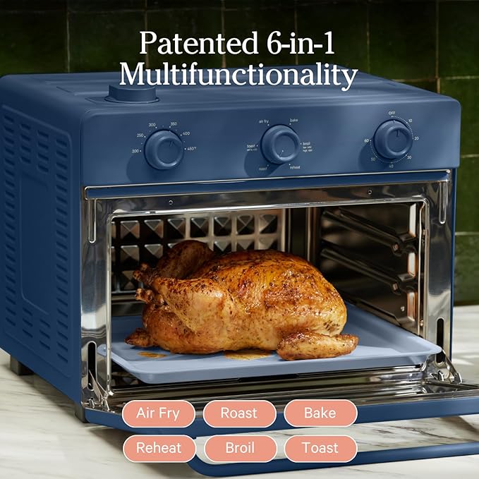 Our Place Large Wonder Oven | 6-In-1 Toxin-Free Air Fryer & Toaster with Steam Infusion | Family-Sized 32QT, 1700W Countertop Design | Includes Bake Tray, Fryer Basket, Large Racks | Blue Salt