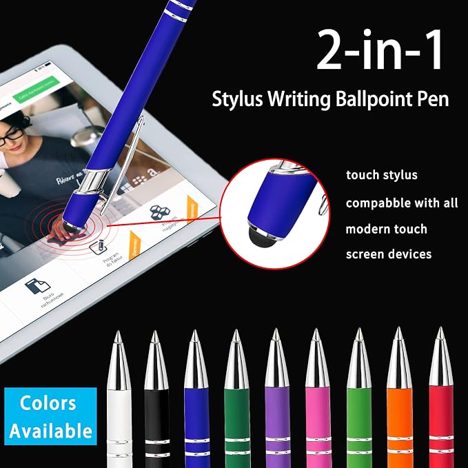 Qingxily Custom Pens 300 Pcs, Personalized Stylus Ballpoint Pens with Free Engraving, Colorful 204 Pcs for Business, Graduation, Anniversaries