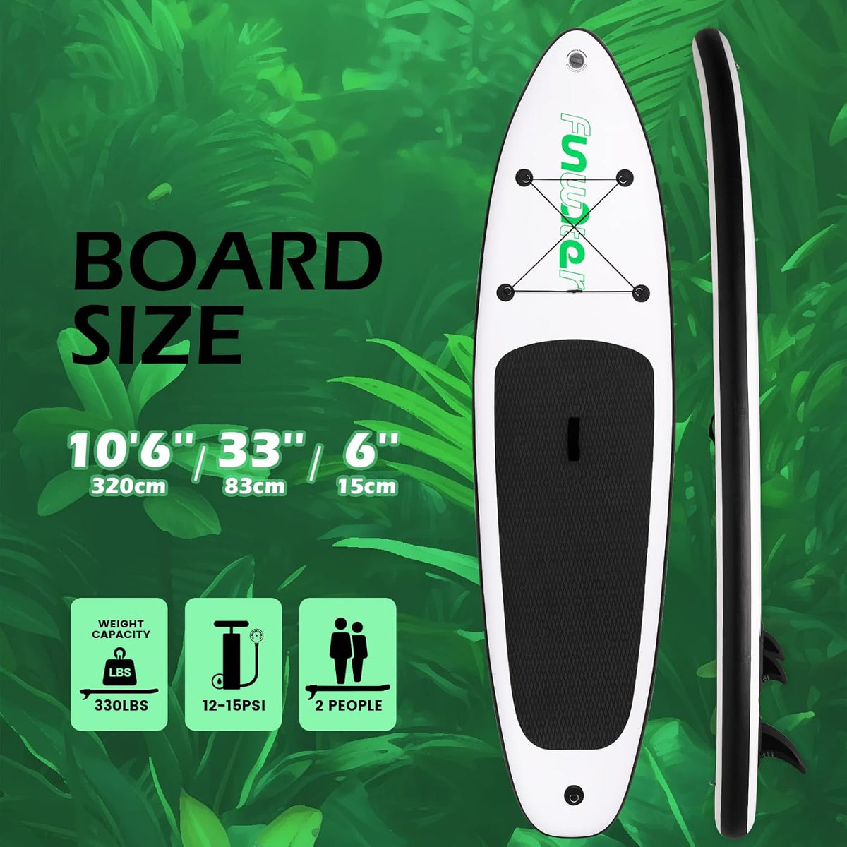 FunWater Inflatable Ultra-Light Stand Up Paddle Board for All Skill Levels with Premium SUP Paddleboard Accessories,Non-Slip Comfort Deck for Youth & Adults