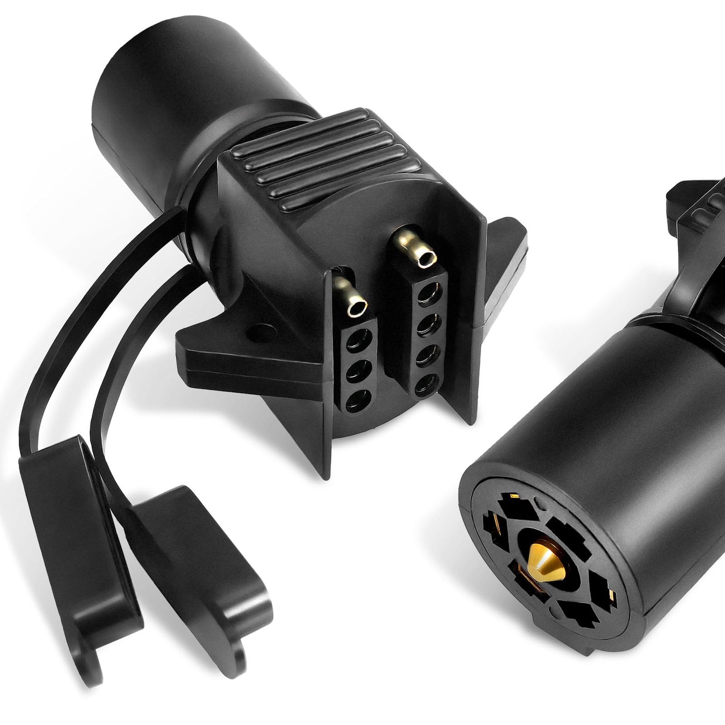Agrieyes 7 Pin to 4 Pin Trailer Adapter, 7 Way to 5 Way Trailer Light Plug, Trailer Connector for Truck RV Utility Tow Hitch Boa