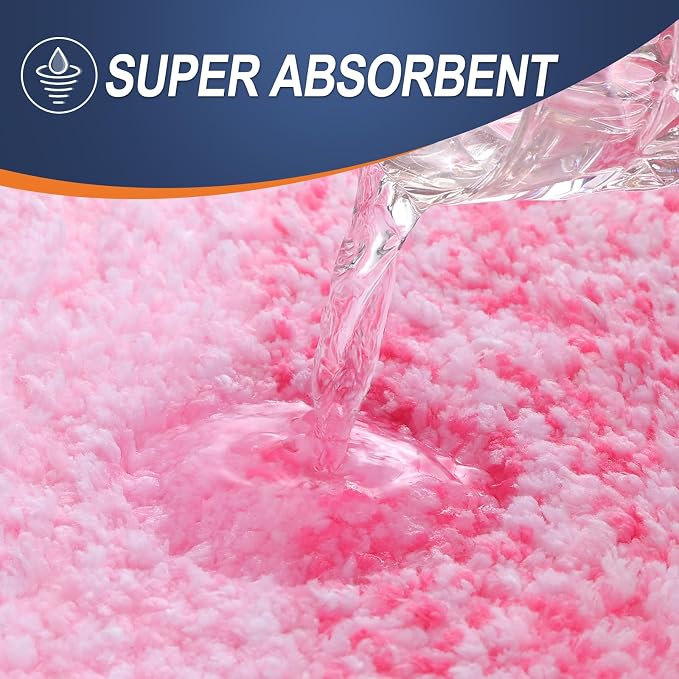 OLANLY Small Bathroom Rugs Mat 24x16, Extra Soft Absorbent Microfiber Bath Rugs, Rubber Backing, Quick Dry, Machine Washable Bath Mats for Bathroom Floor, Tub and Shower, Home Decor Accessories, Pink